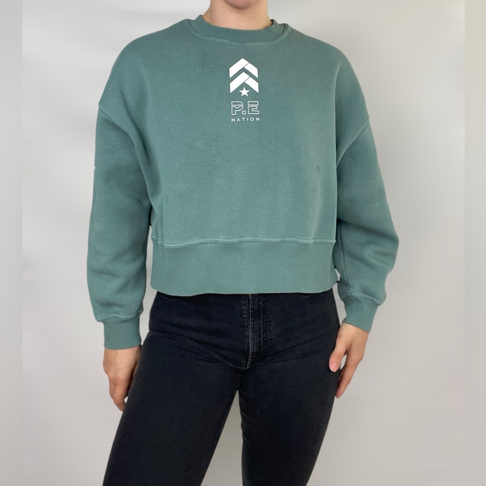 P.E NATION x Berry Trellis Grem Pullover Sweatshirt Heavyweight Casual Relaxed